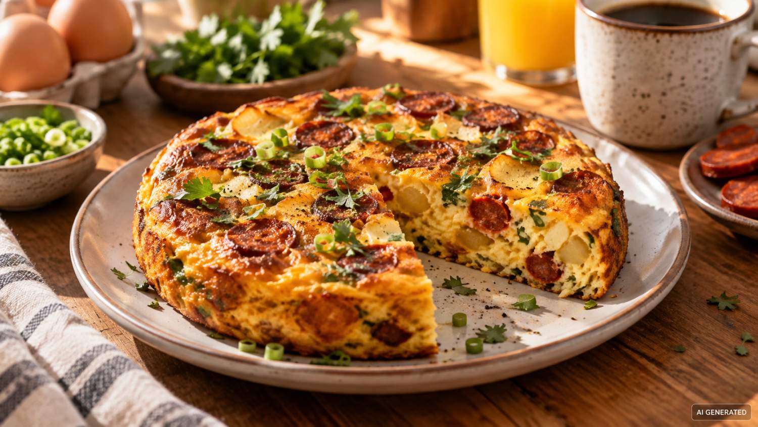 Frittata z chorizo i ziemniakami